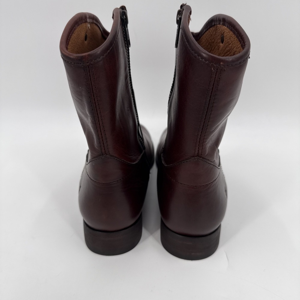 Frye Womens Cognac Melissa Button 2 Short Leather Ankle Boots Size 11B Western - Picture 6 of 10